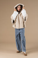 Manteau Fausse Fourrure Abella Femme Beige Adoré Paris - Chaud