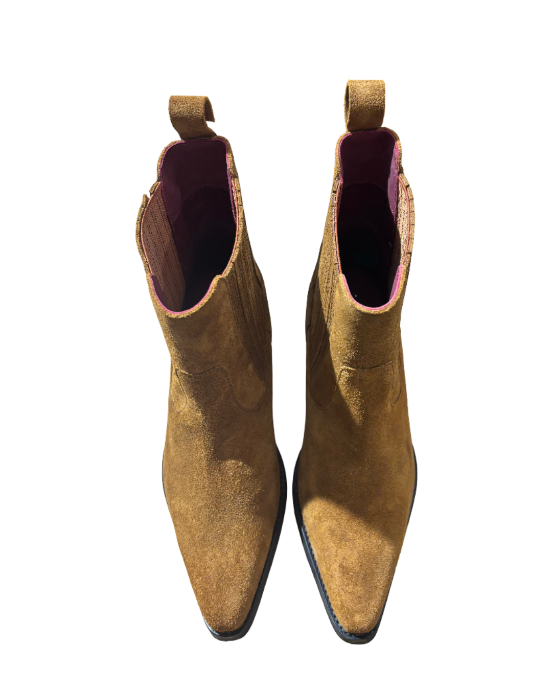 Bottines femme suède camel Tommy Hilfiger – bottes cowboy confort, élastiques