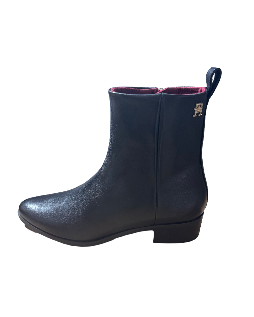 bottines tommy hilfiger low cowboy flat cuir