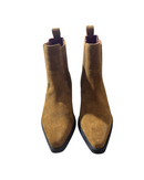 Bottines femme suède camel Tommy Hilfiger – bottes cowboy confort, élastiques