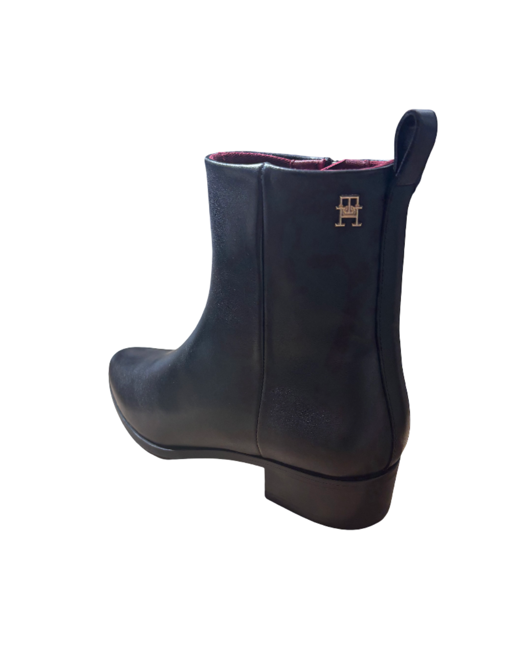 bottines tommy hilfiger low cowboy flat cuir