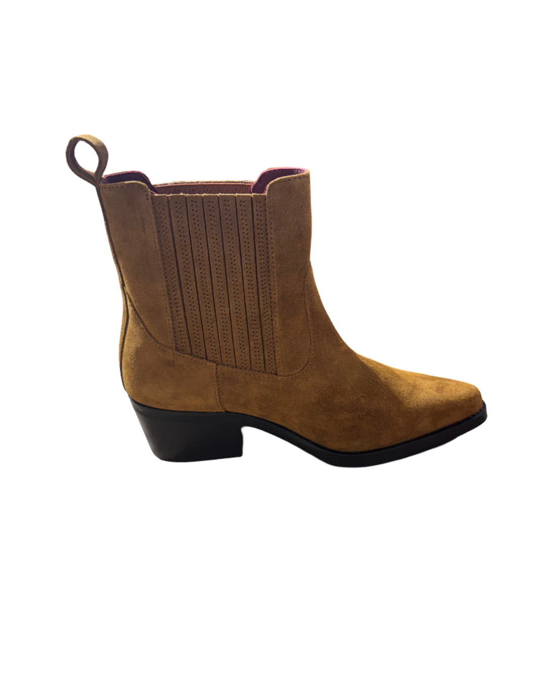 Bottines femme suède camel Tommy Hilfiger – bottes cowboy confort, élastiques