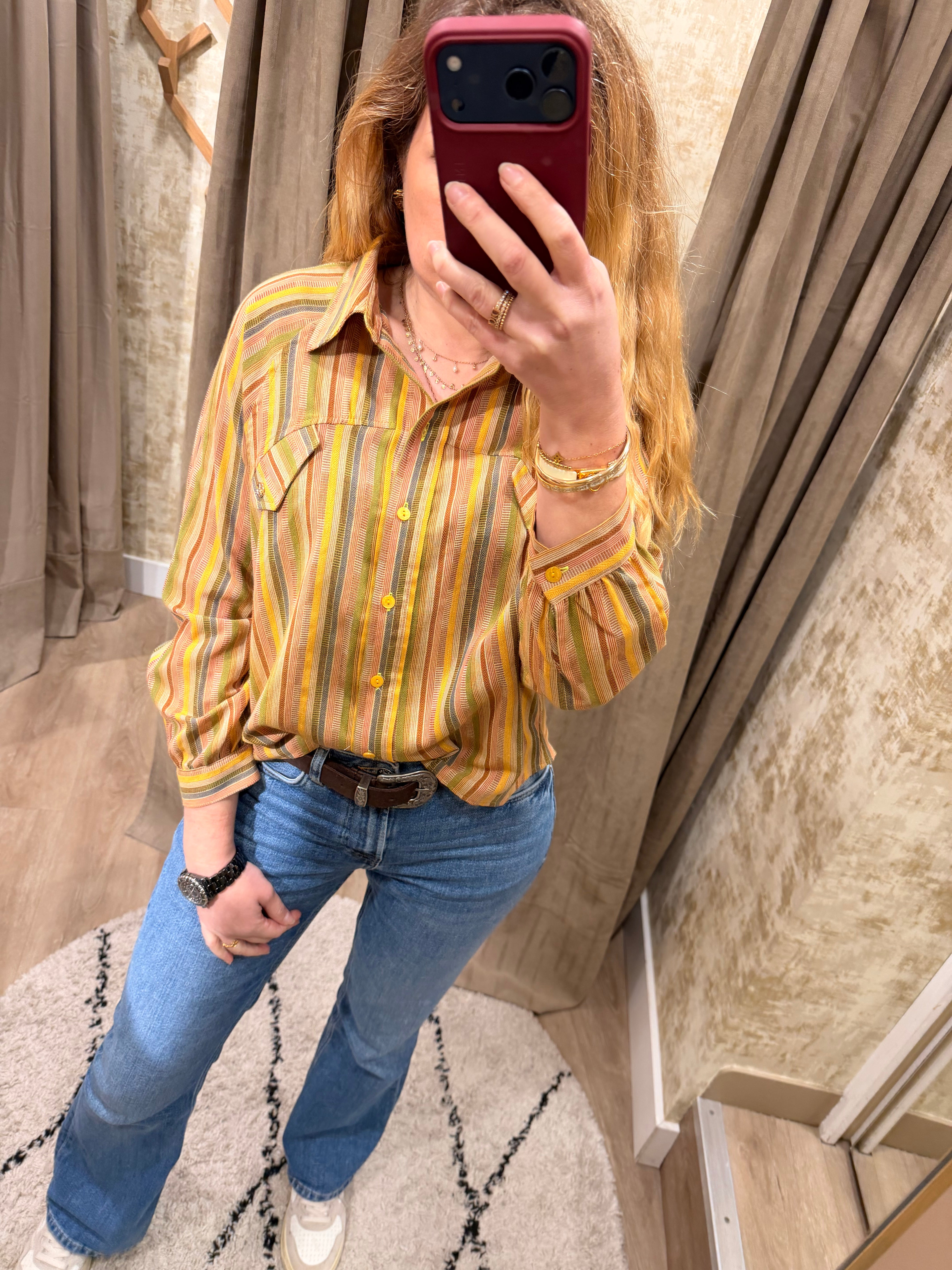 Chemise western femme rayures multicolores style bohème chic – Adoré Paris