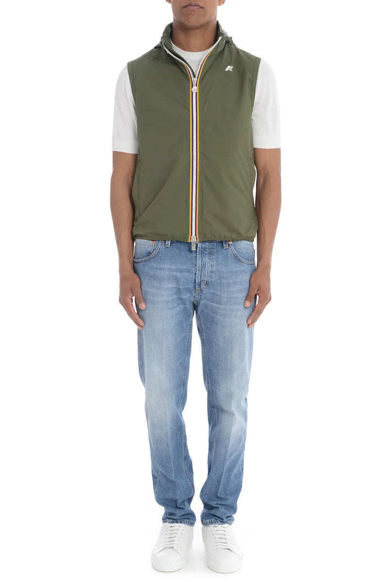 K-Way Valen – Doudoune Sans Manches Homme en Jersey Nylon Vert Cypress | Gilet Léger, Coupe-Vent, Déperlant