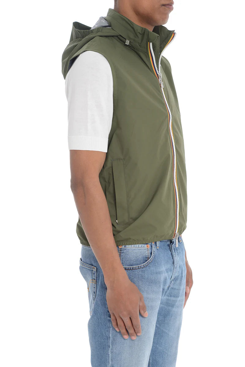 K-Way Valen – Doudoune Sans Manches Homme en Jersey Nylon Vert Cypress | Gilet Léger, Coupe-Vent, Déperlant