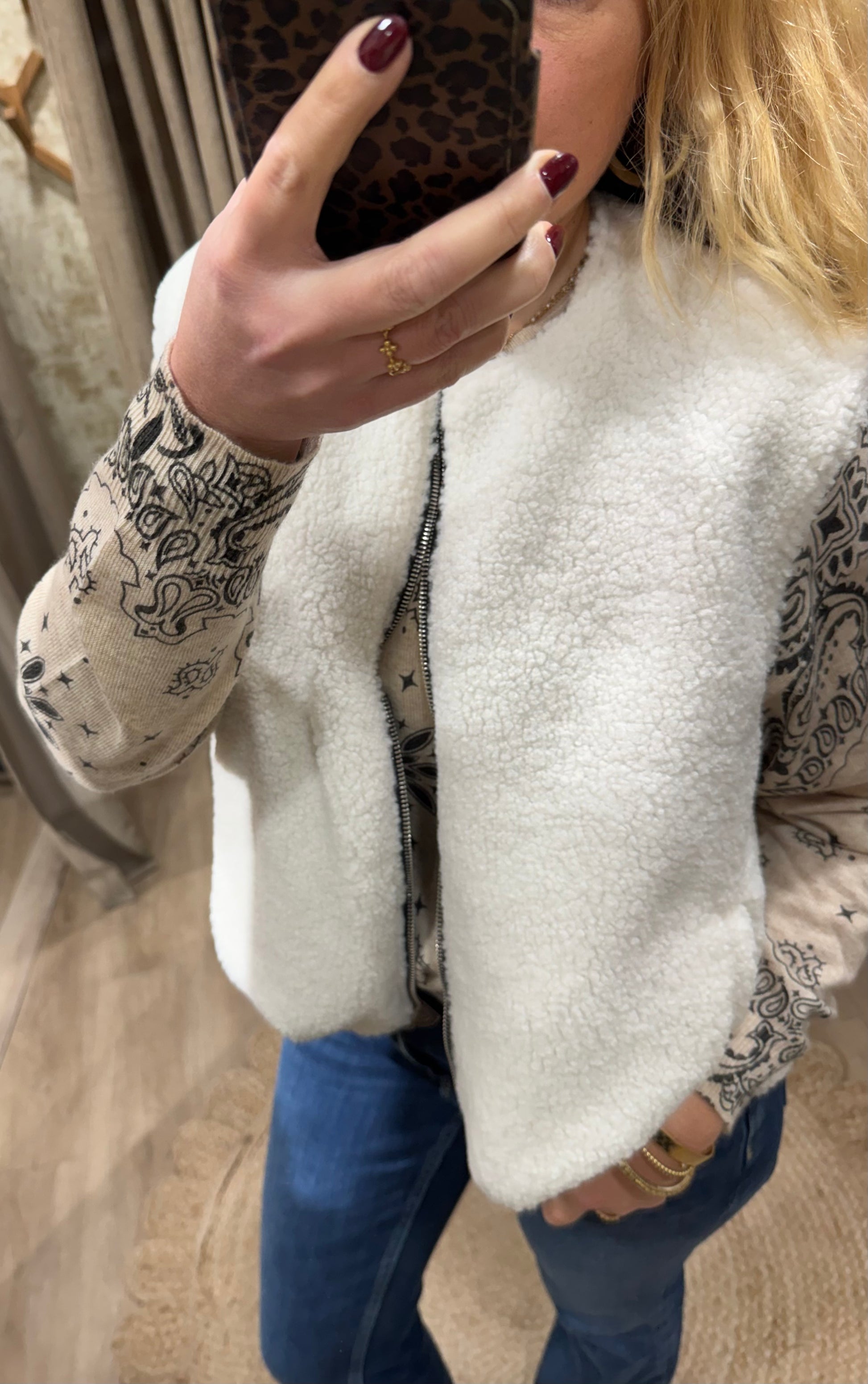 Veste Sans manches reversible TRISH Noir Adoré Paris 