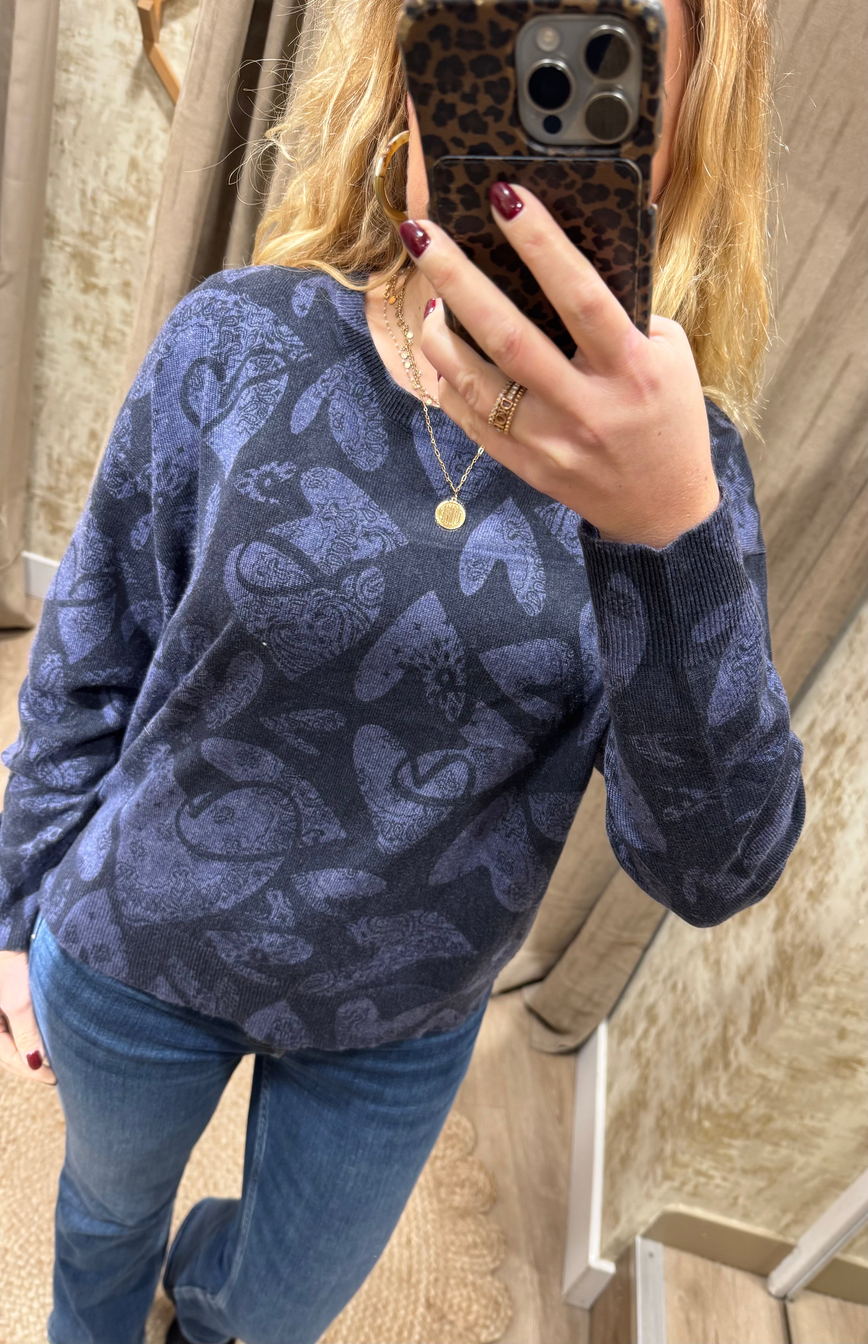 Pull LINDA Adoré Paris Coeur Denim 