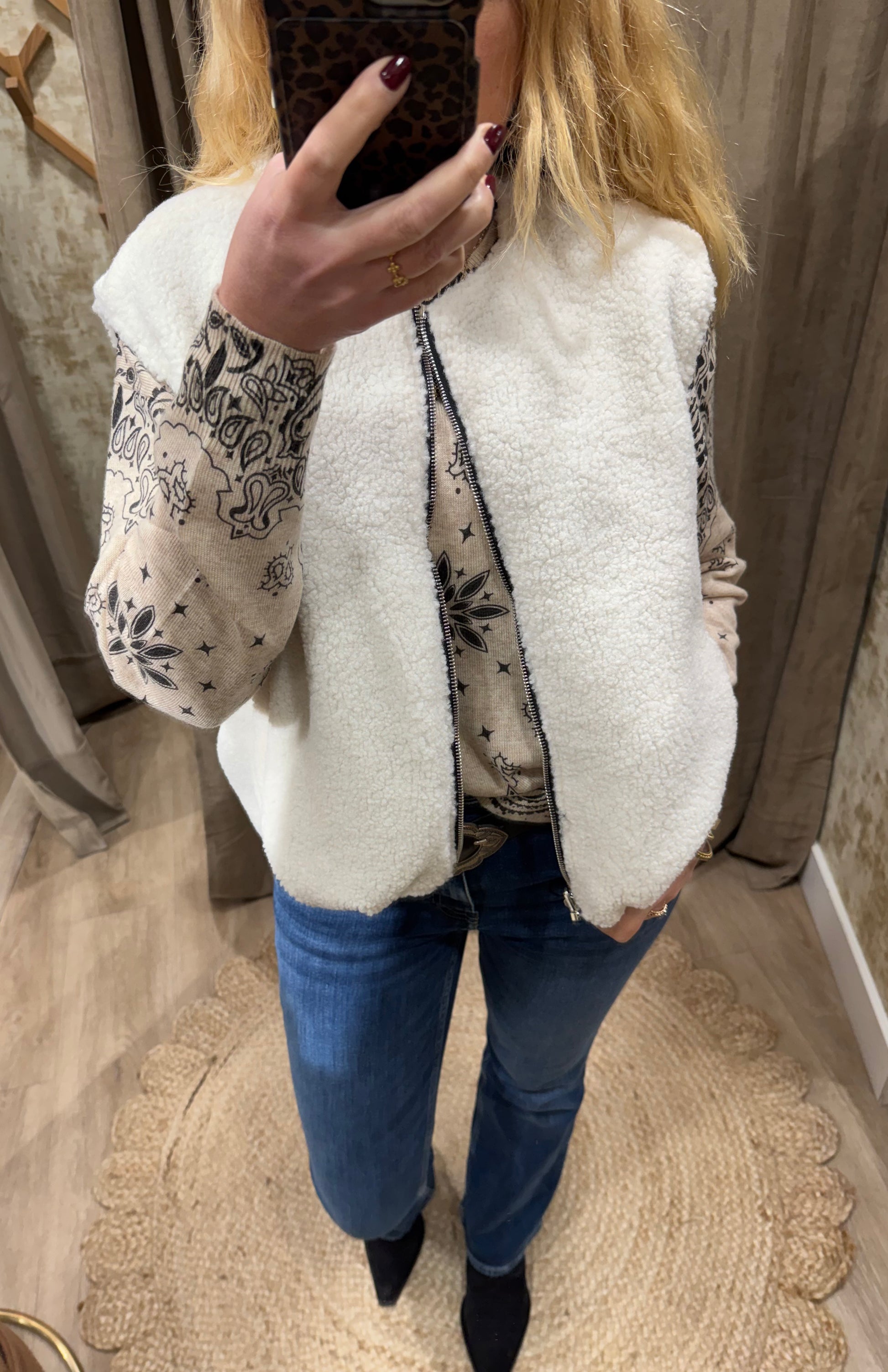 Veste Sans manches reversible TRISH Noir Adoré Paris 