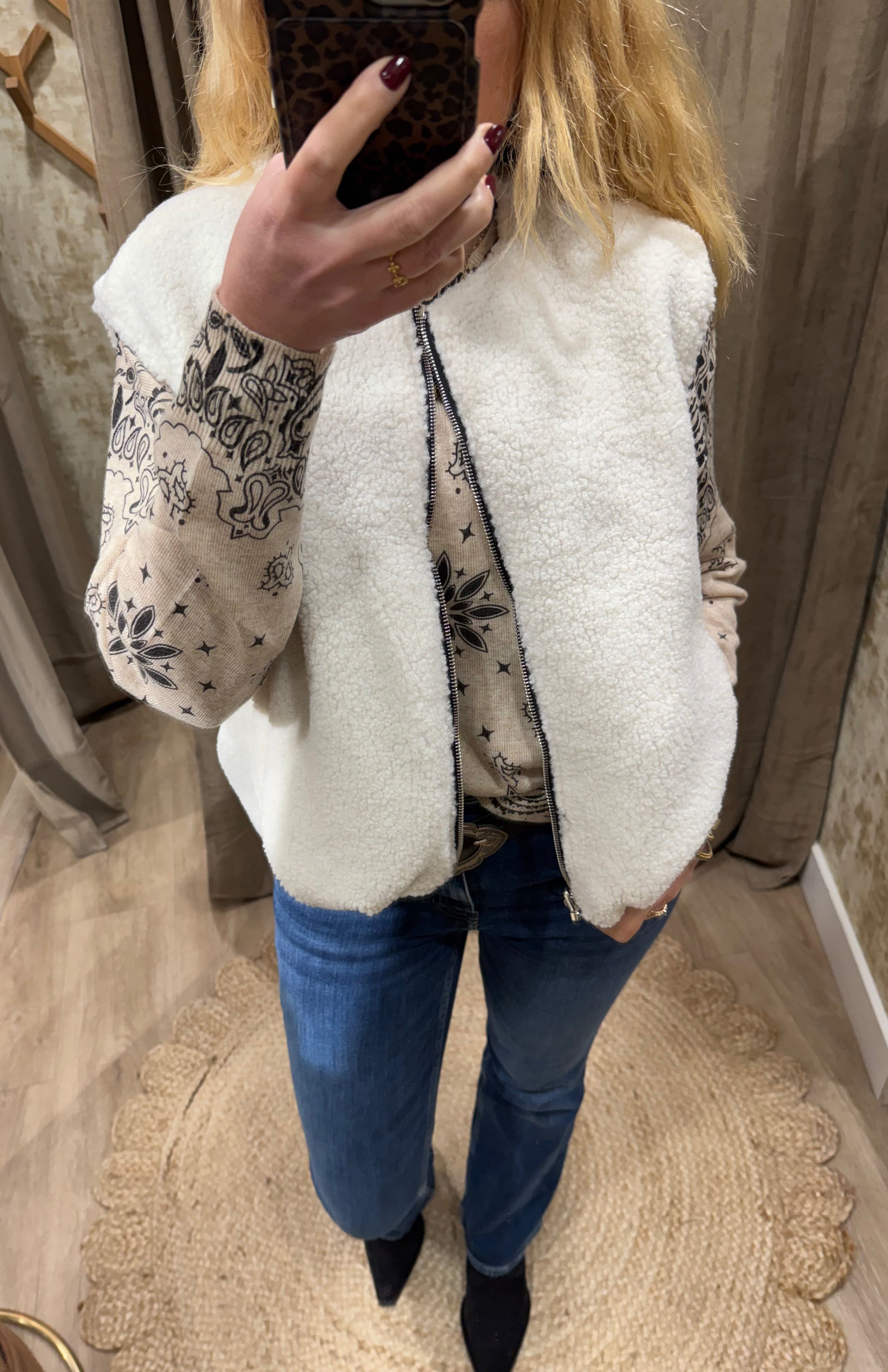 Veste Sans manches reversible TRISH Noir Adoré Paris 
