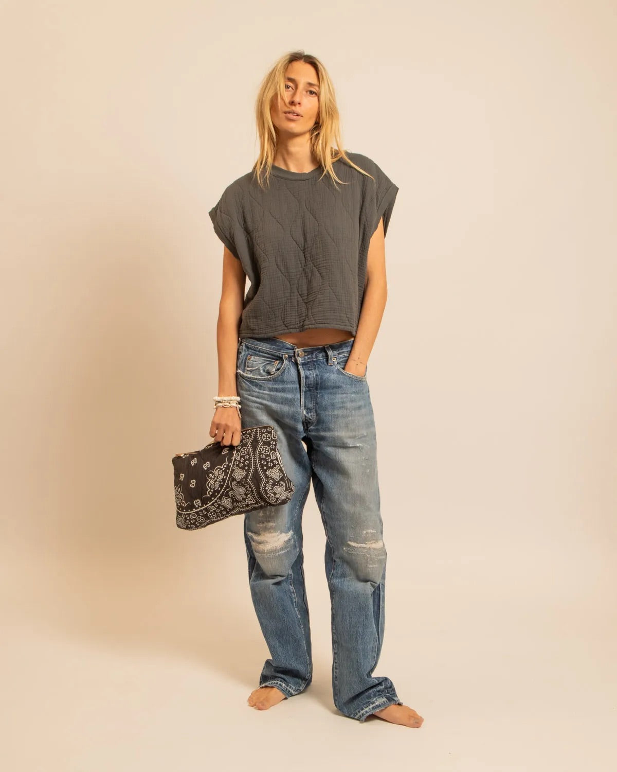 Pochette Bandana Anthracite Femme – Olando Aokyanos | Trousse Voyage, Sac à Main, Accessoire Mode Éthique