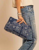 Pochette Matelassée Femme Aokyanos Bandana Bleu Marine – Accessoire Mode Été Voyage