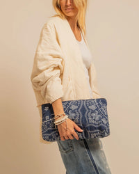 Pochette Matelassée Femme Aokyanos Bandana Bleu Marine – Accessoire Mode Été Voyage