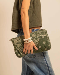 Pochette Matelassée Bandana Kaki Olando Aokyanos - Fabrication Italienne Viscose