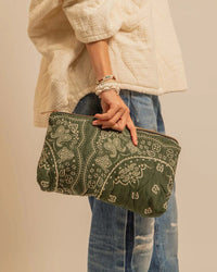 Pochette Matelassée Bandana Kaki Olando Aokyanos - Fabrication Italienne Viscose