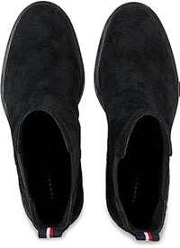 Bottines Femme Tommy Hilfiger en Suède Noir – Midheel Essential Élastiques, Confort et Élégance