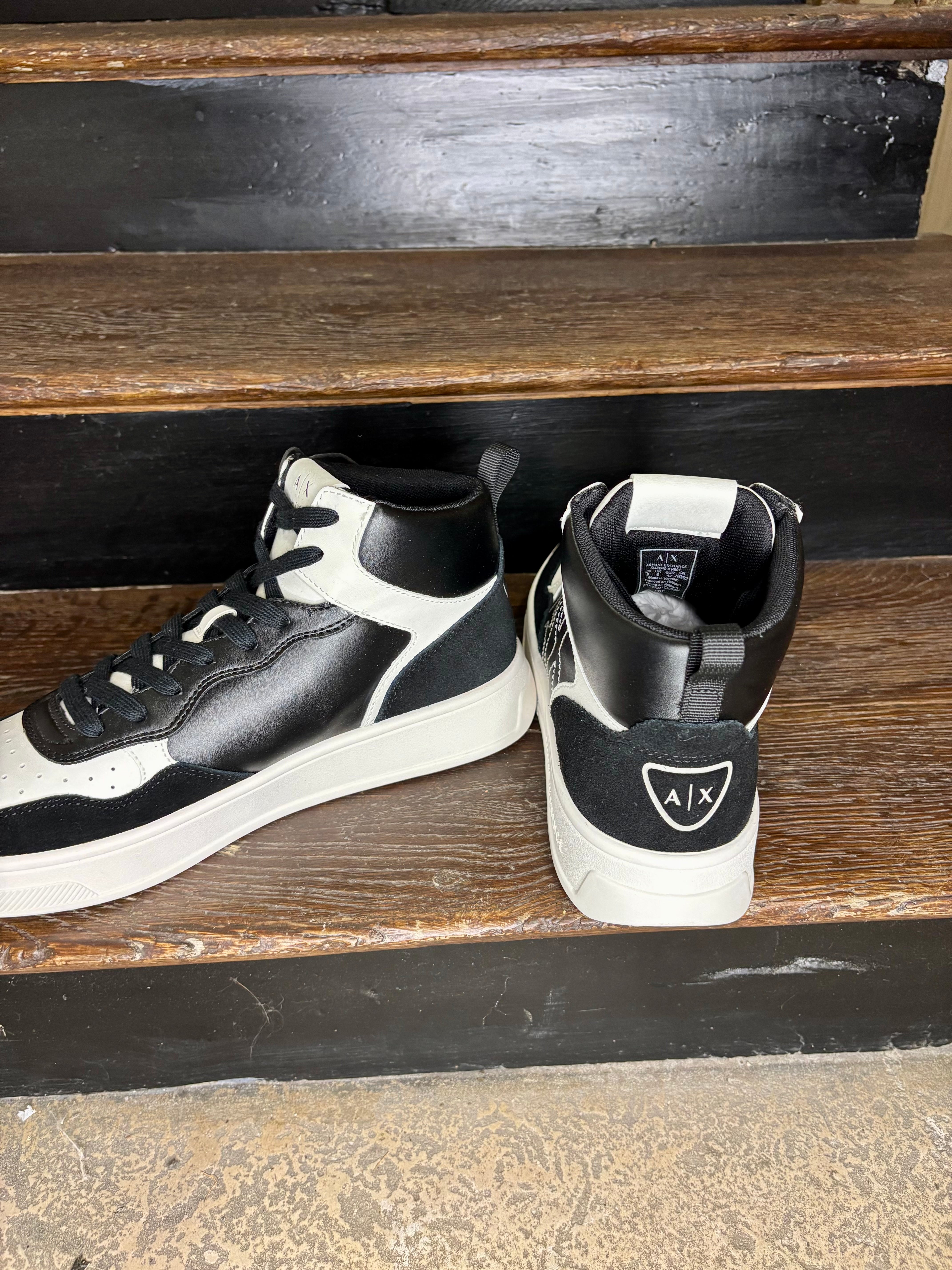 Basket montante homme Armani Exchange noire – Sneakers tendance, confort et élégance