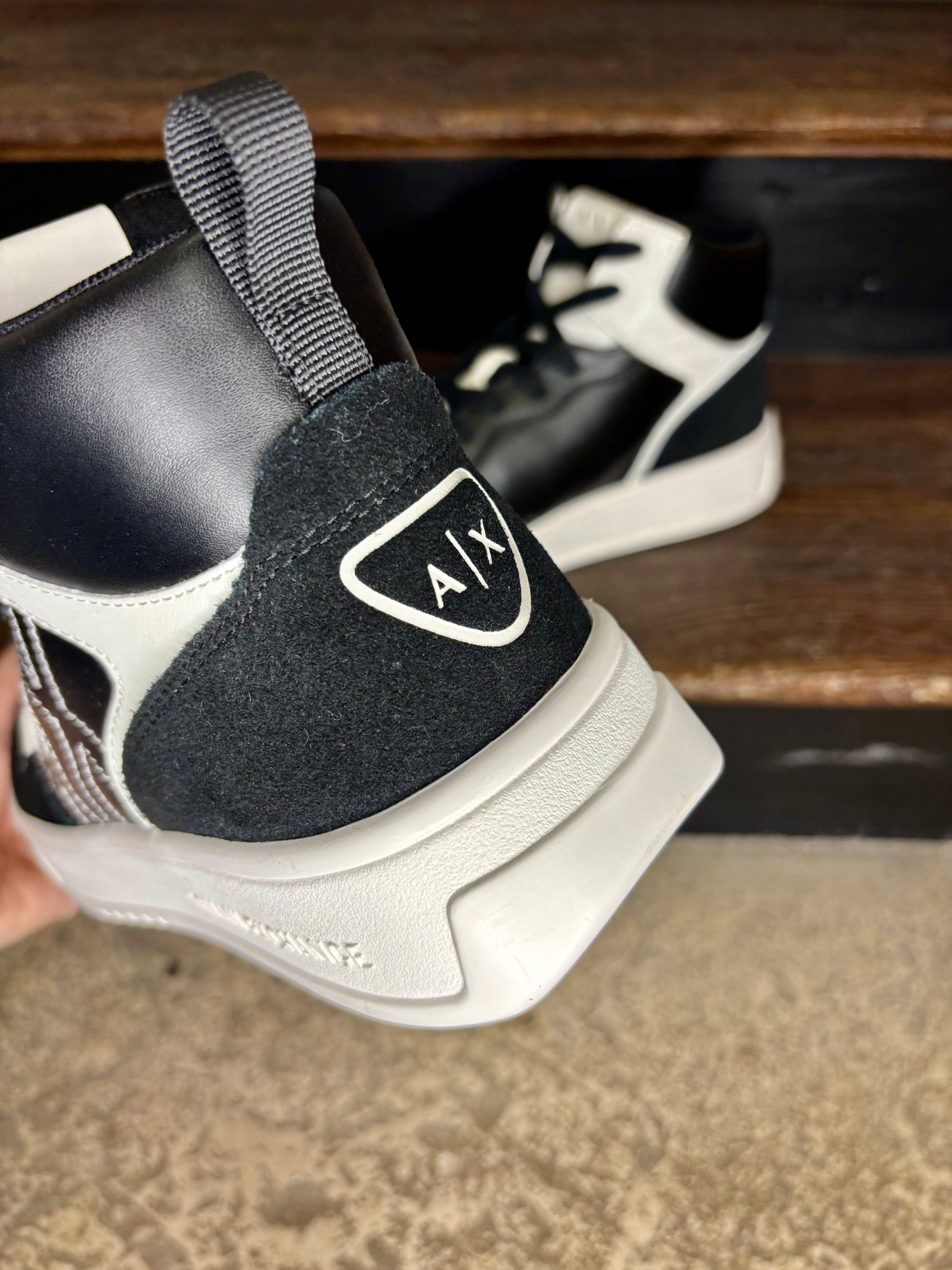 Basket montante homme Armani Exchange noire – Sneakers tendance, confort et élégance