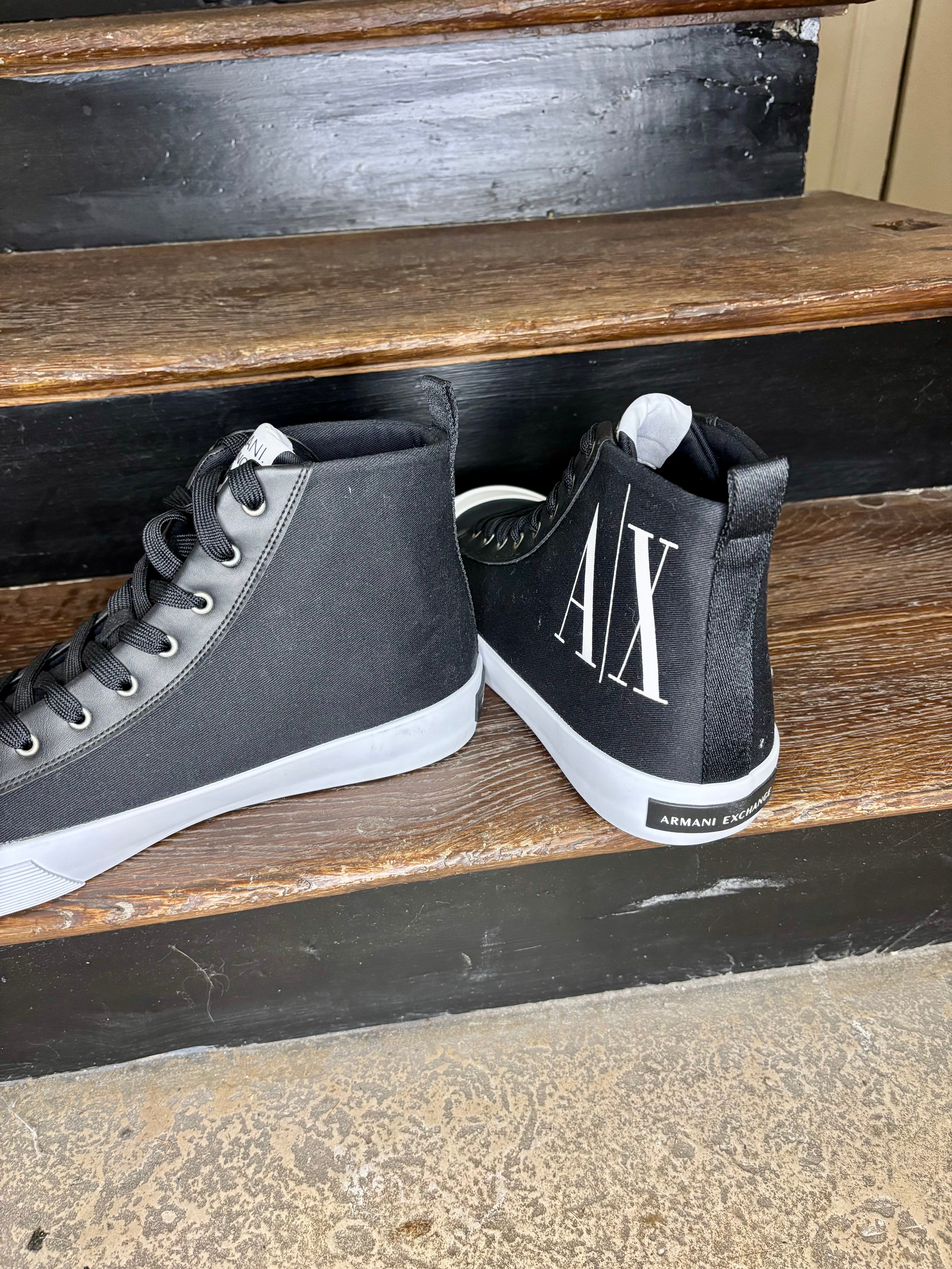 Basket montante homme Armani Exchange toile noire – sneakers confort élégantes Urban Chic