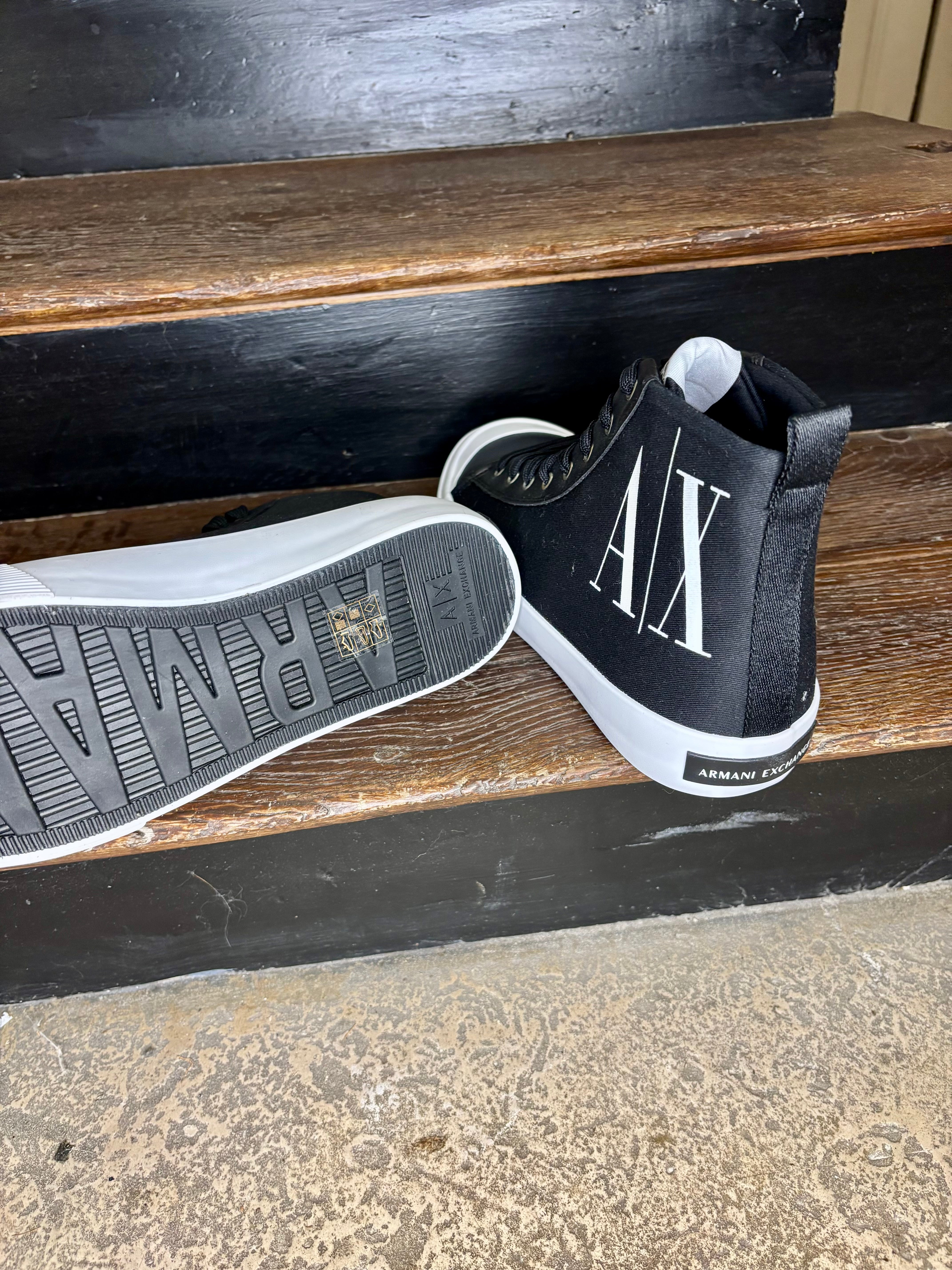 Basket montante homme Armani Exchange toile noire – sneakers confort élégantes Urban Chic