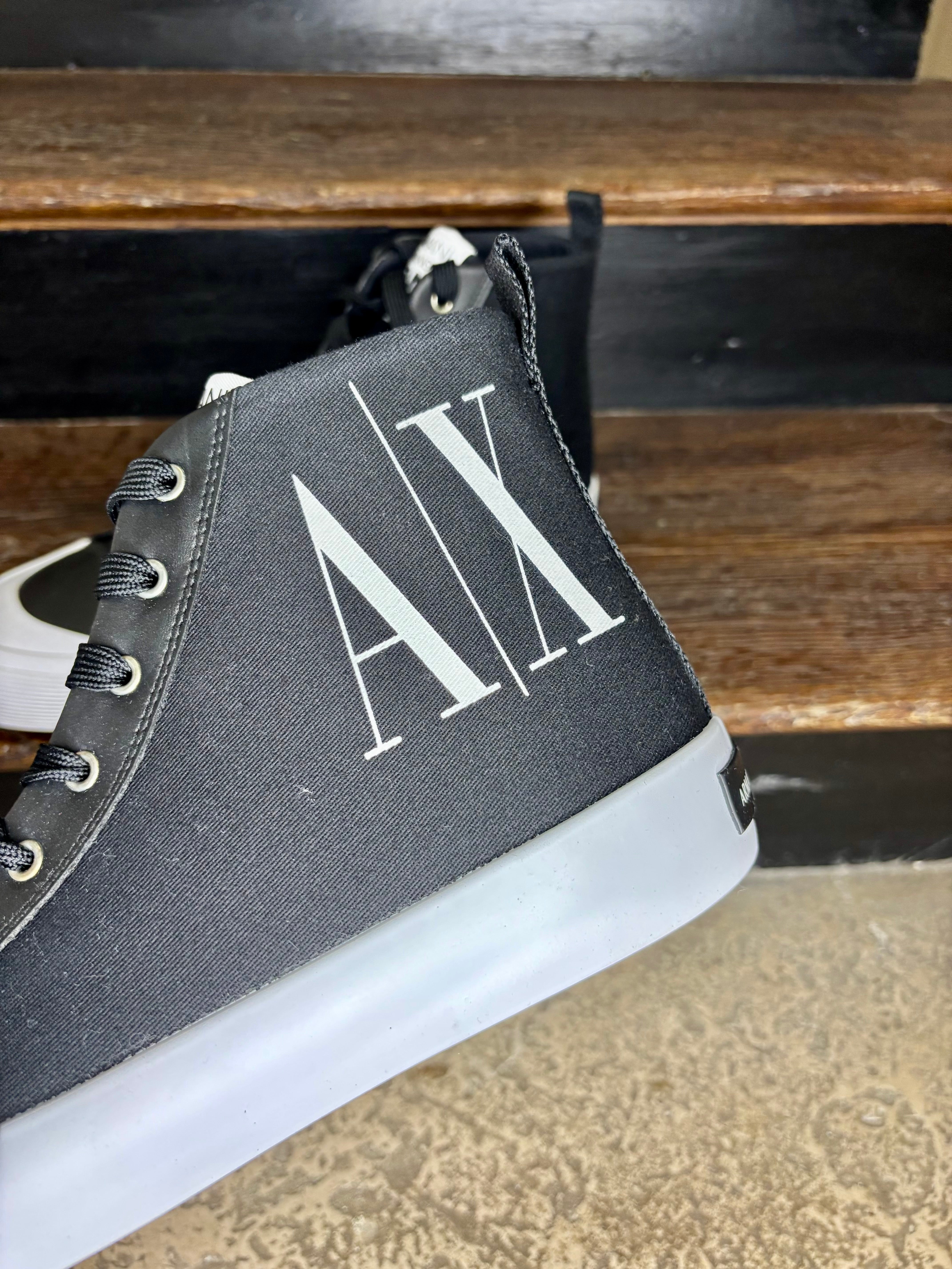 Basket montante homme Armani Exchange toile noire – sneakers confort élégantes Urban Chic