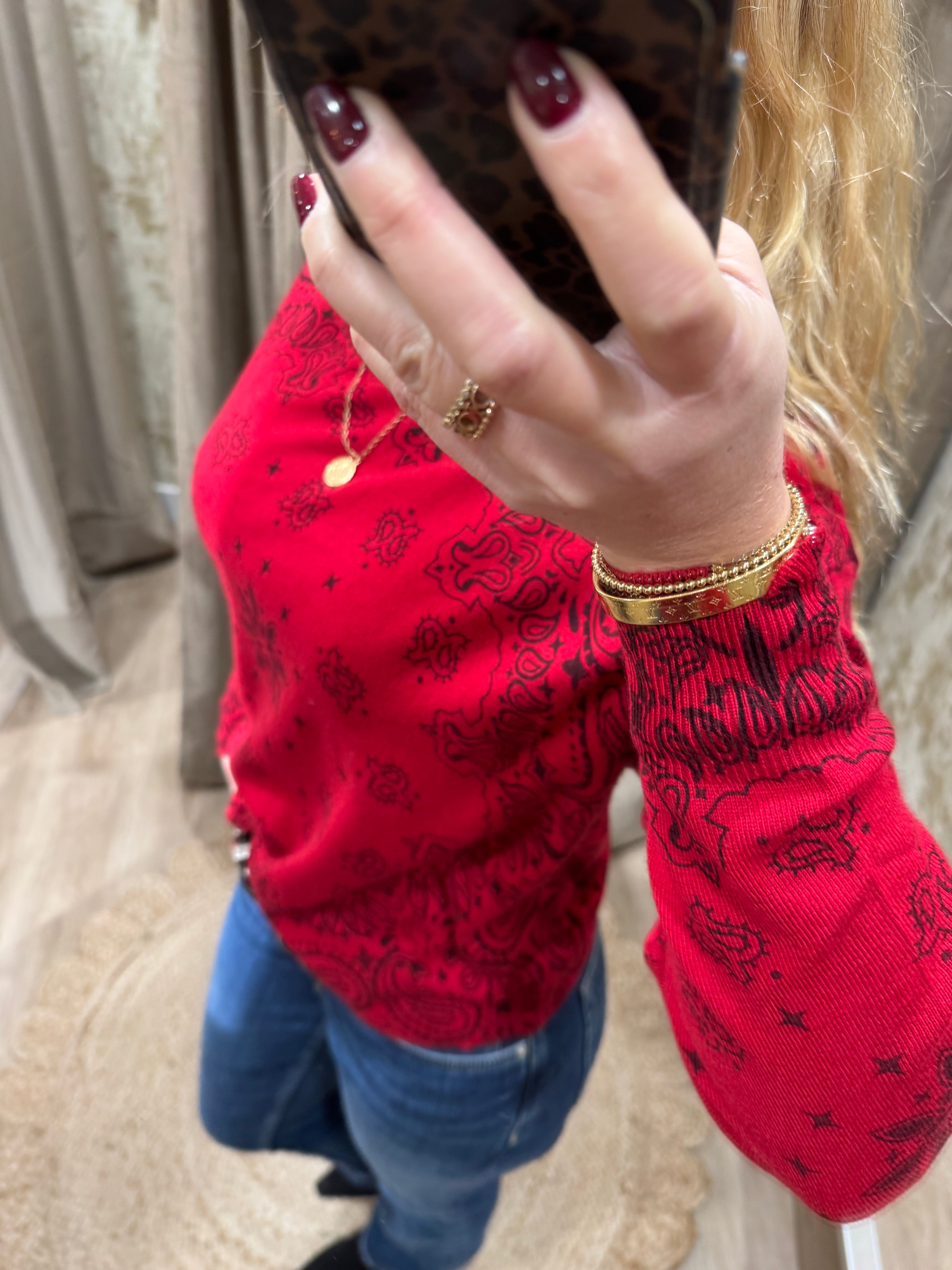 Pull femme rouge Edmond col "O" Adoré Paris | Tricot doux, élégant et confortable
