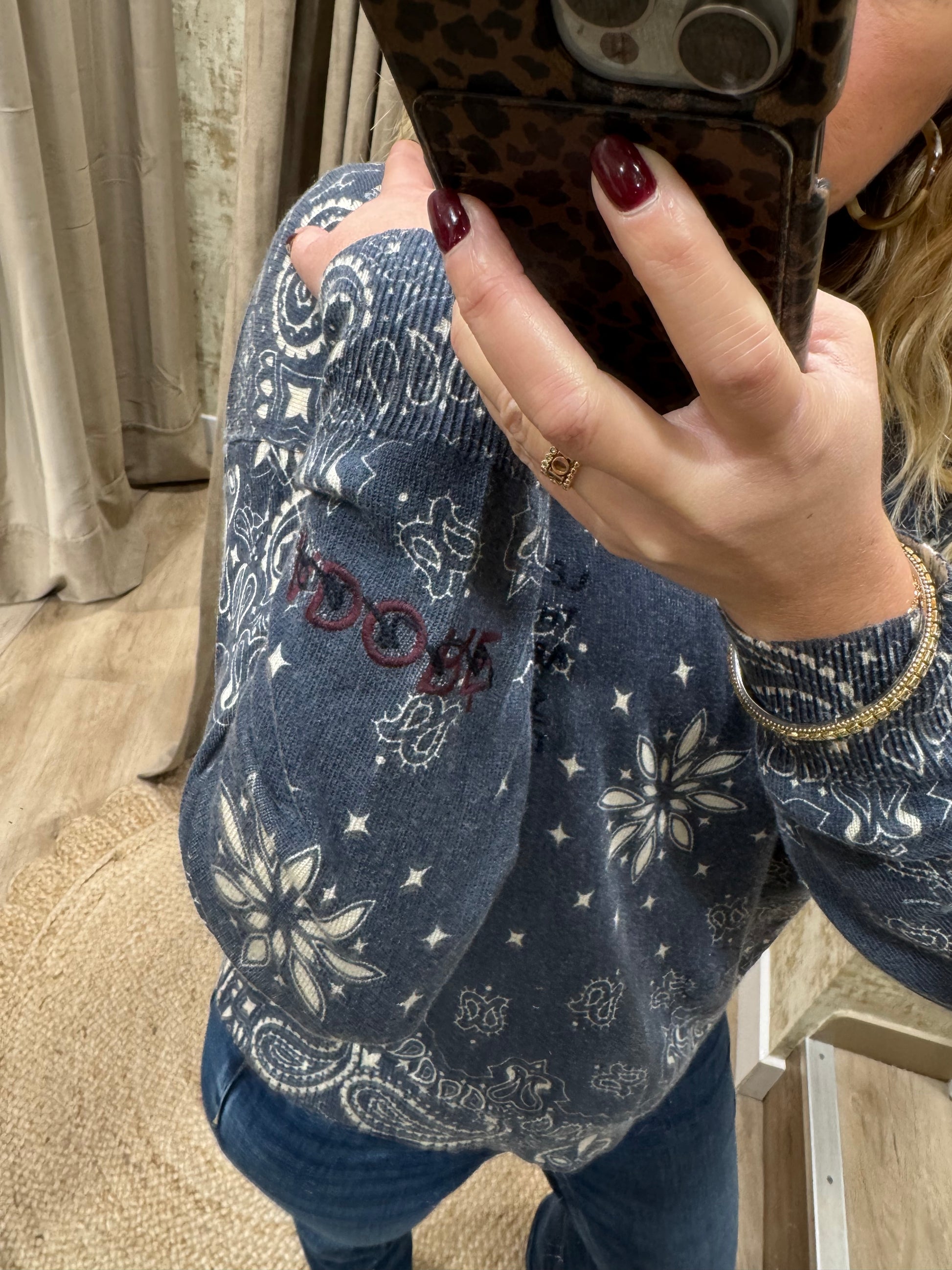 Pull Adoré Paris LINDA lover denim col "O" Femme 