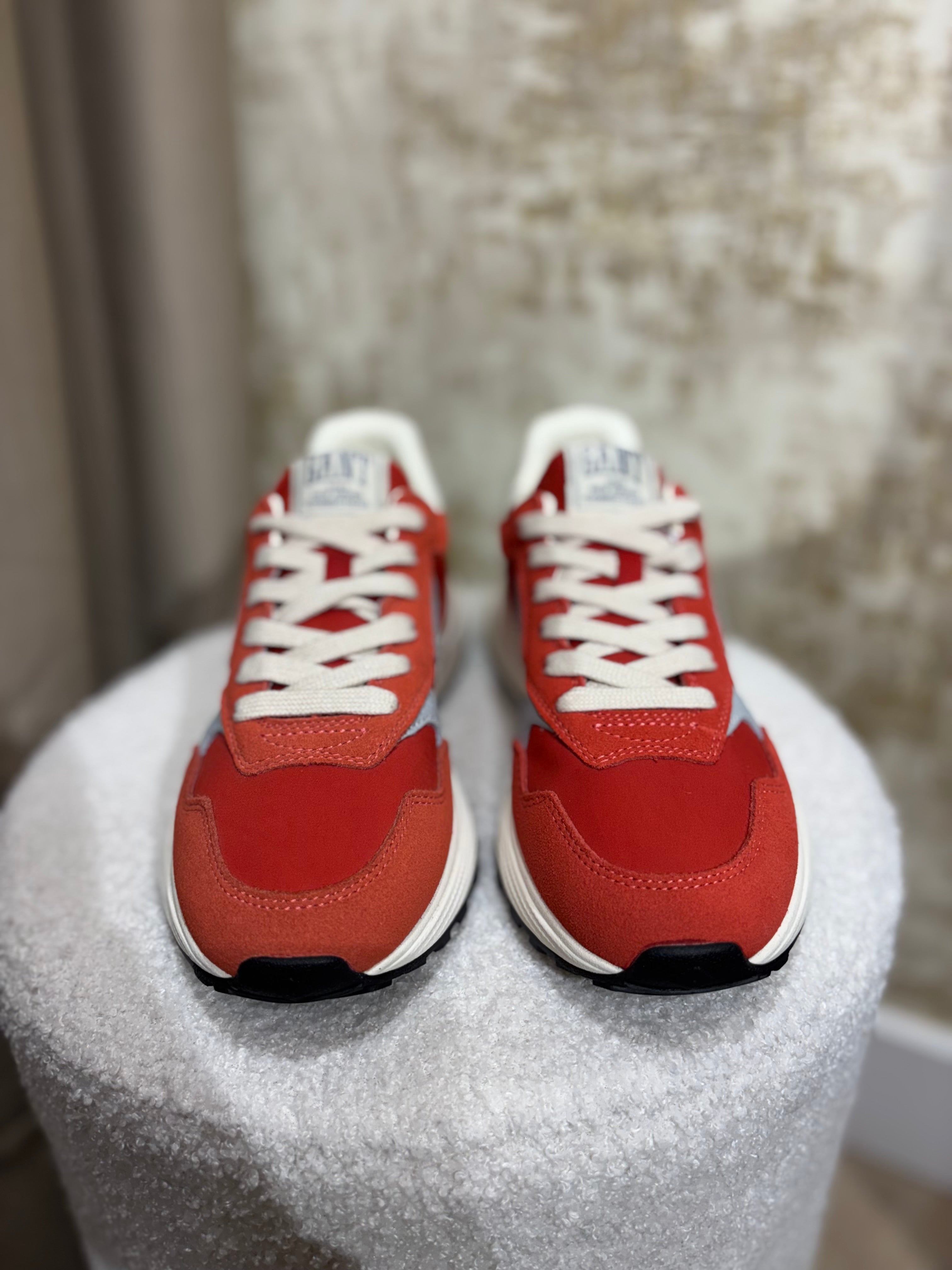 Basket femme Gant beywin rouge brick en daim et nylon – Chaussures confort élégantes