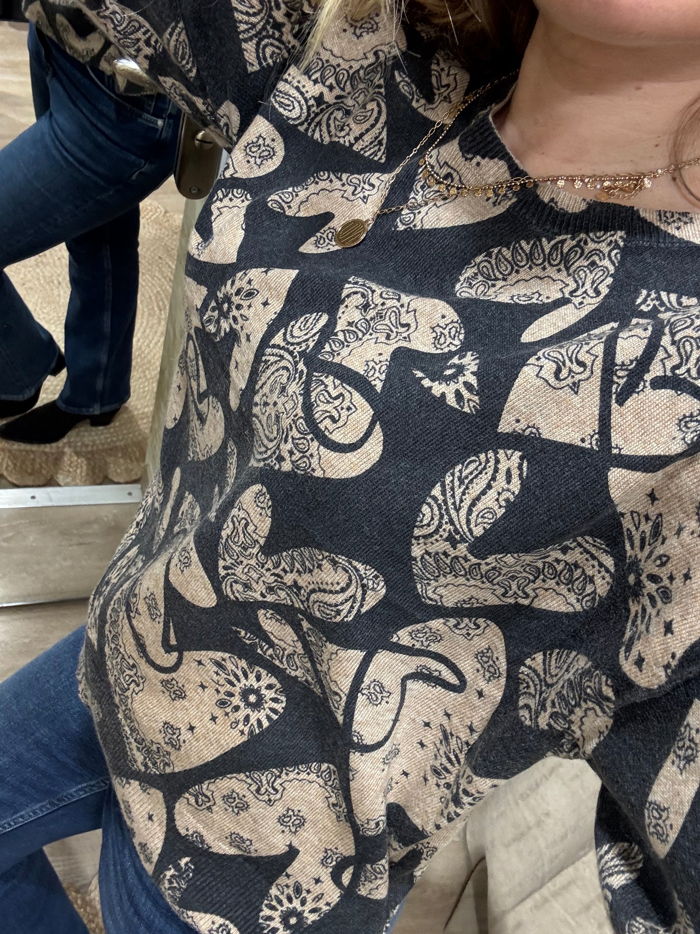 Pull Linda Adoré Paris Coeur Sable 