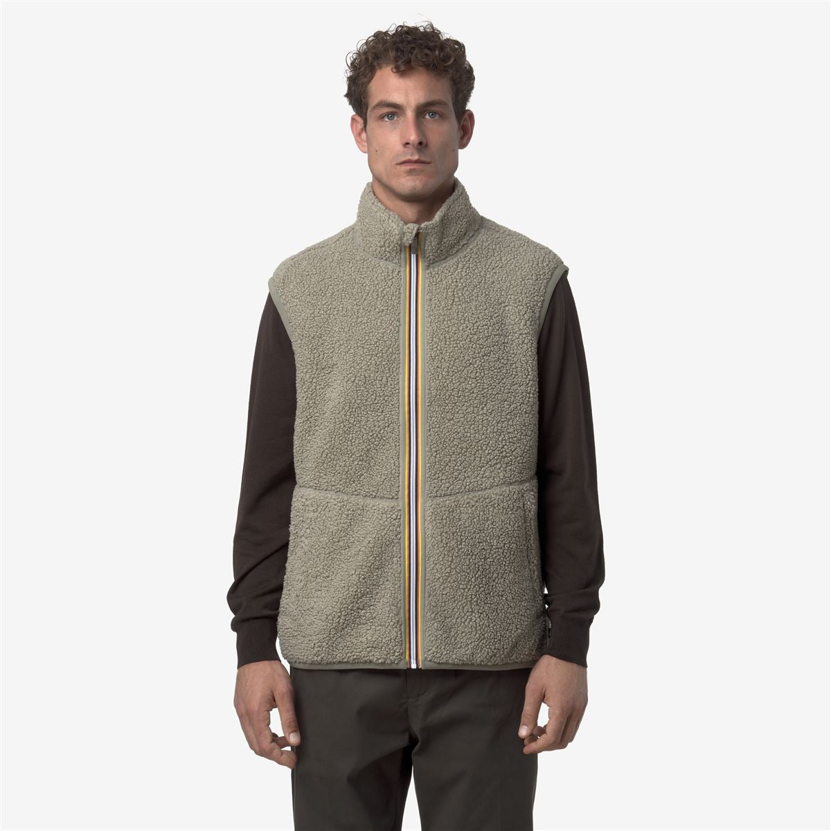 Veste sans manches K-Way Yannick Sherpa Polar réversible Green OAK 