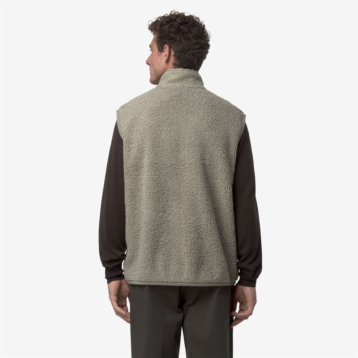 Veste sans manches K-Way Yannick Sherpa Polar réversible Green OAK 