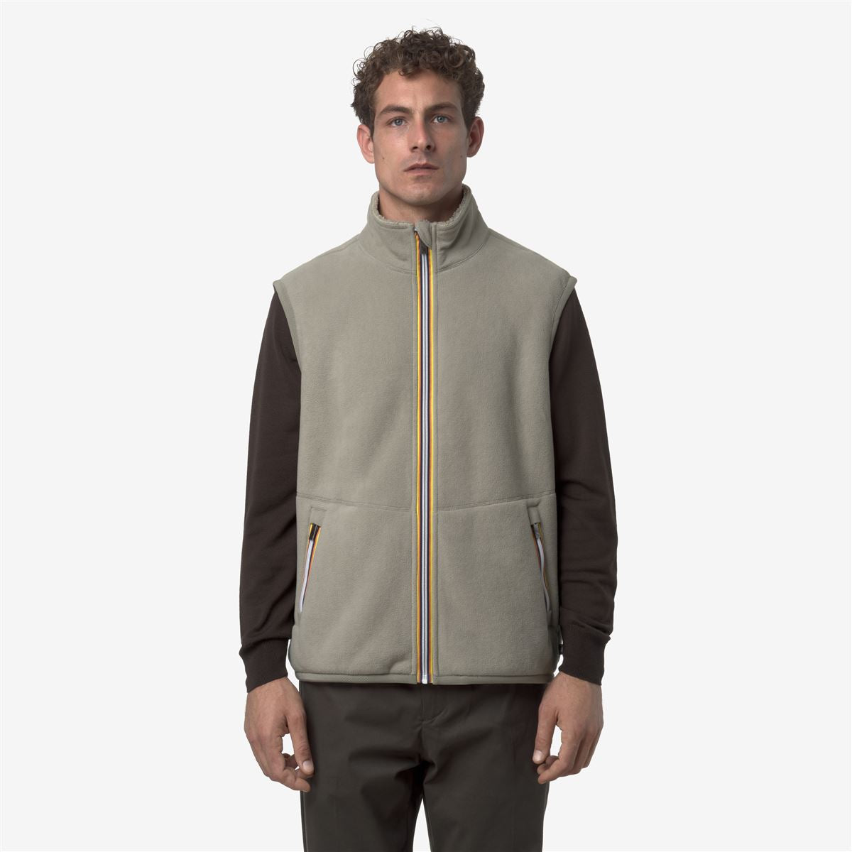 Veste sans manches K-Way Yannick Sherpa Polar réversible Green OAK 