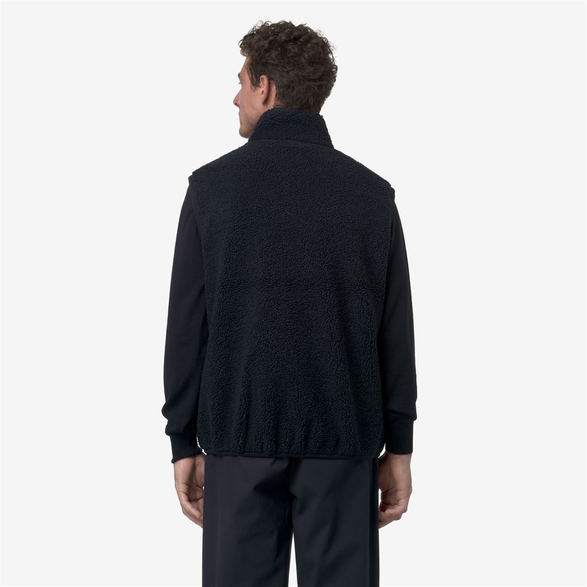 Veste sans manches K-Way Yannick sherpa polar réversible bleu marine 