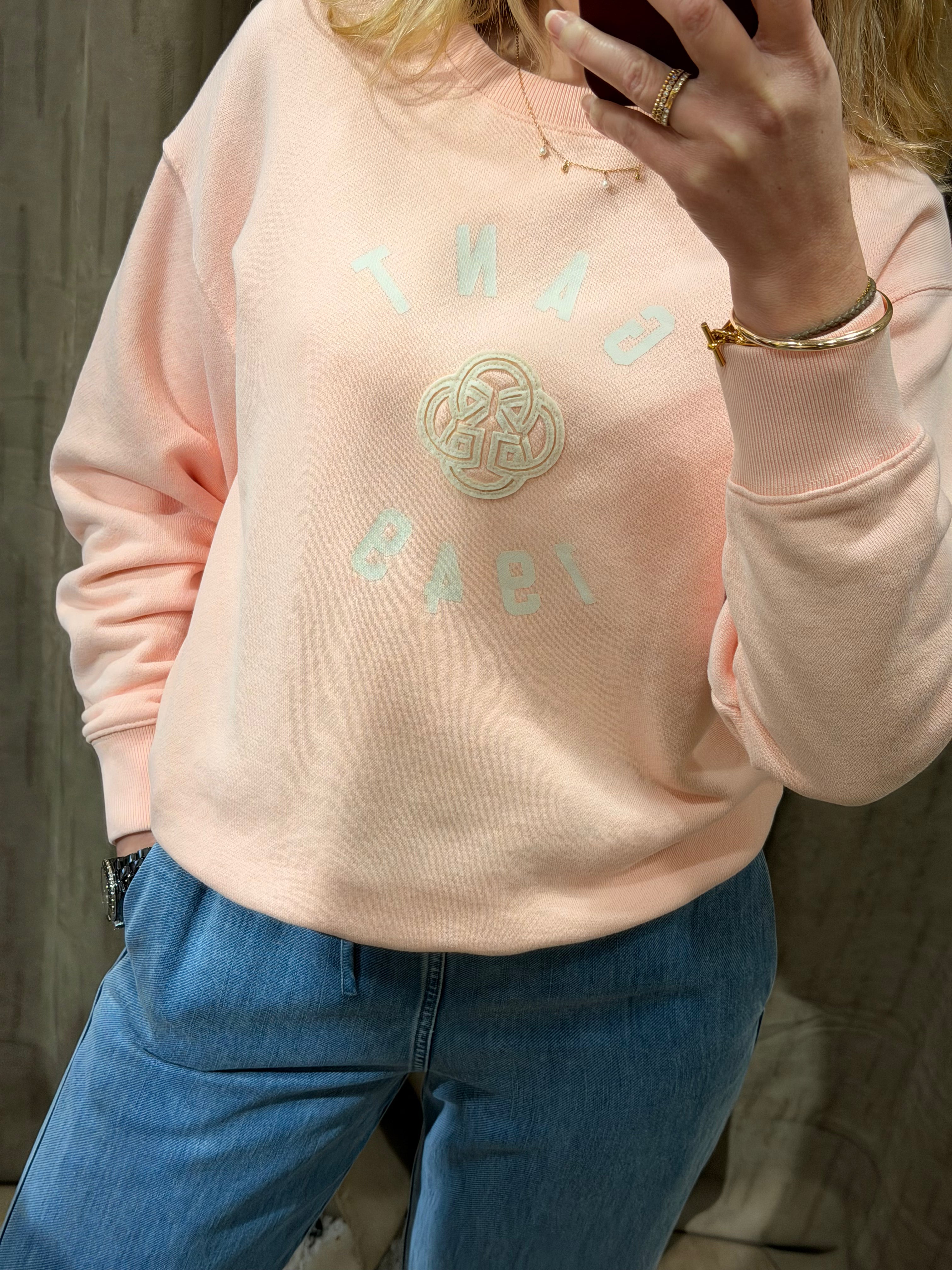 Sweat-shirt col rond Graphic rose pastel – style casual chic – Gant