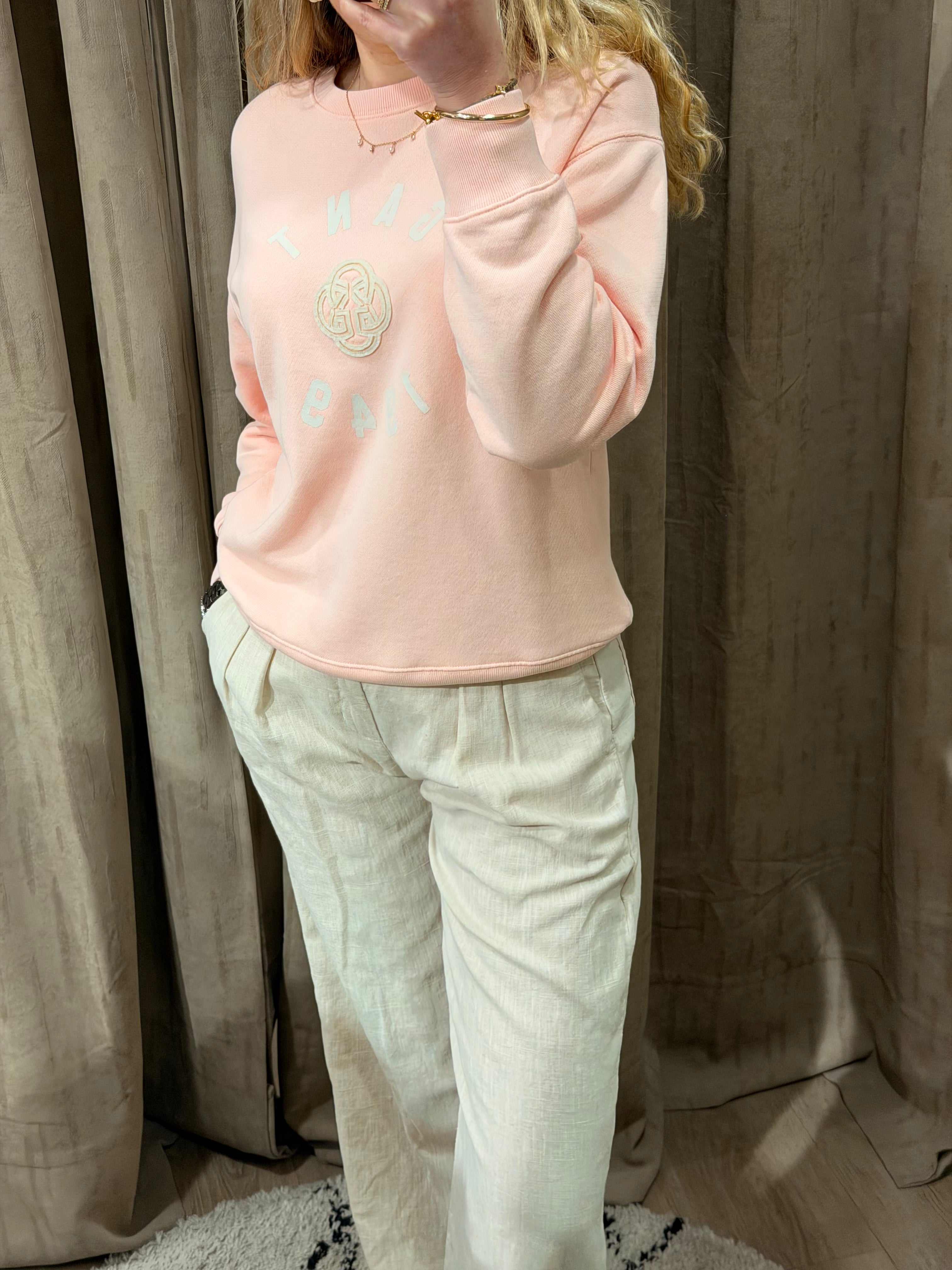 Sweat-shirt col rond Graphic rose pastel – style casual chic – Gant