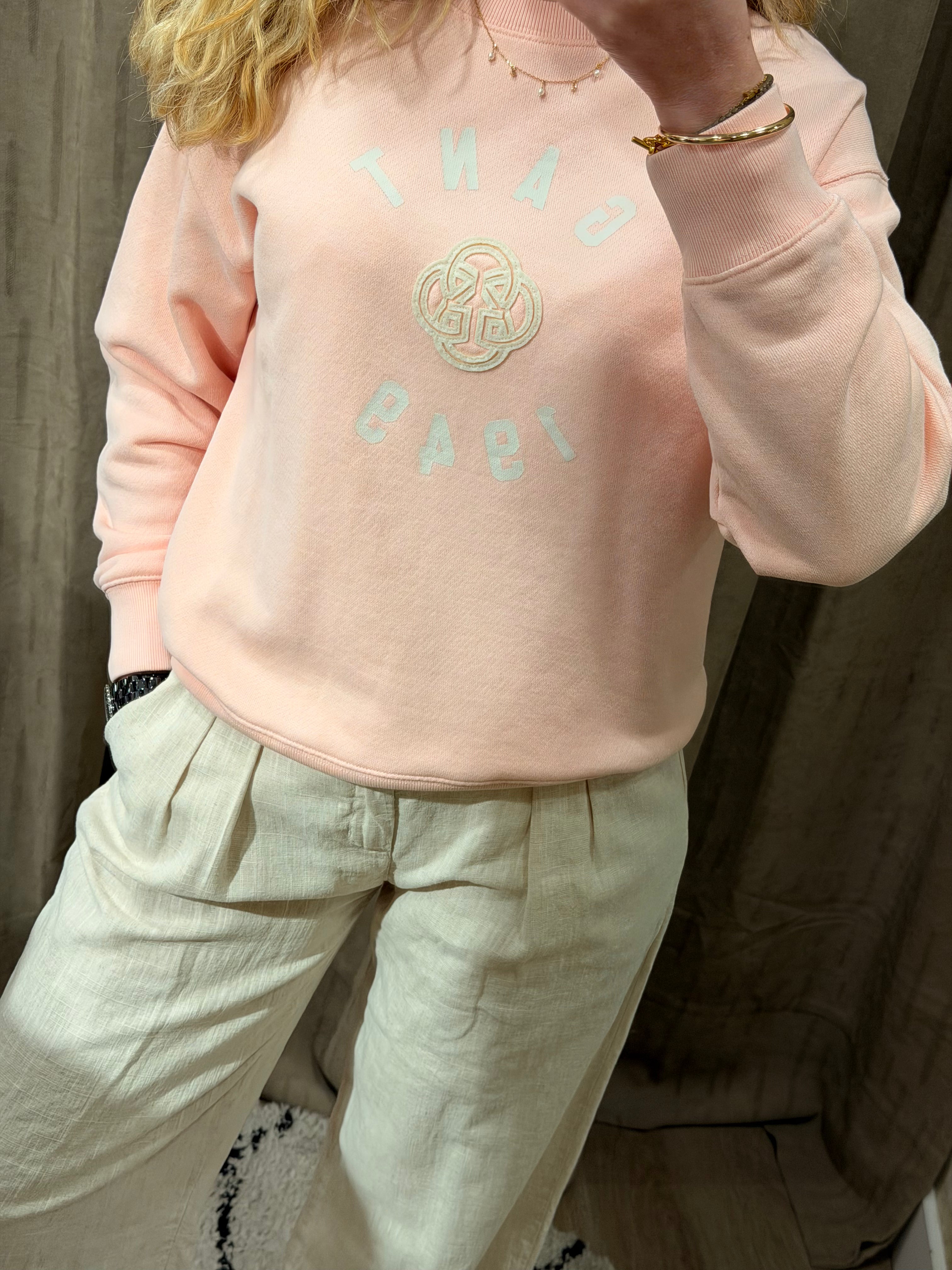 Sweat-shirt col rond Graphic rose pastel – style casual chic – Gant