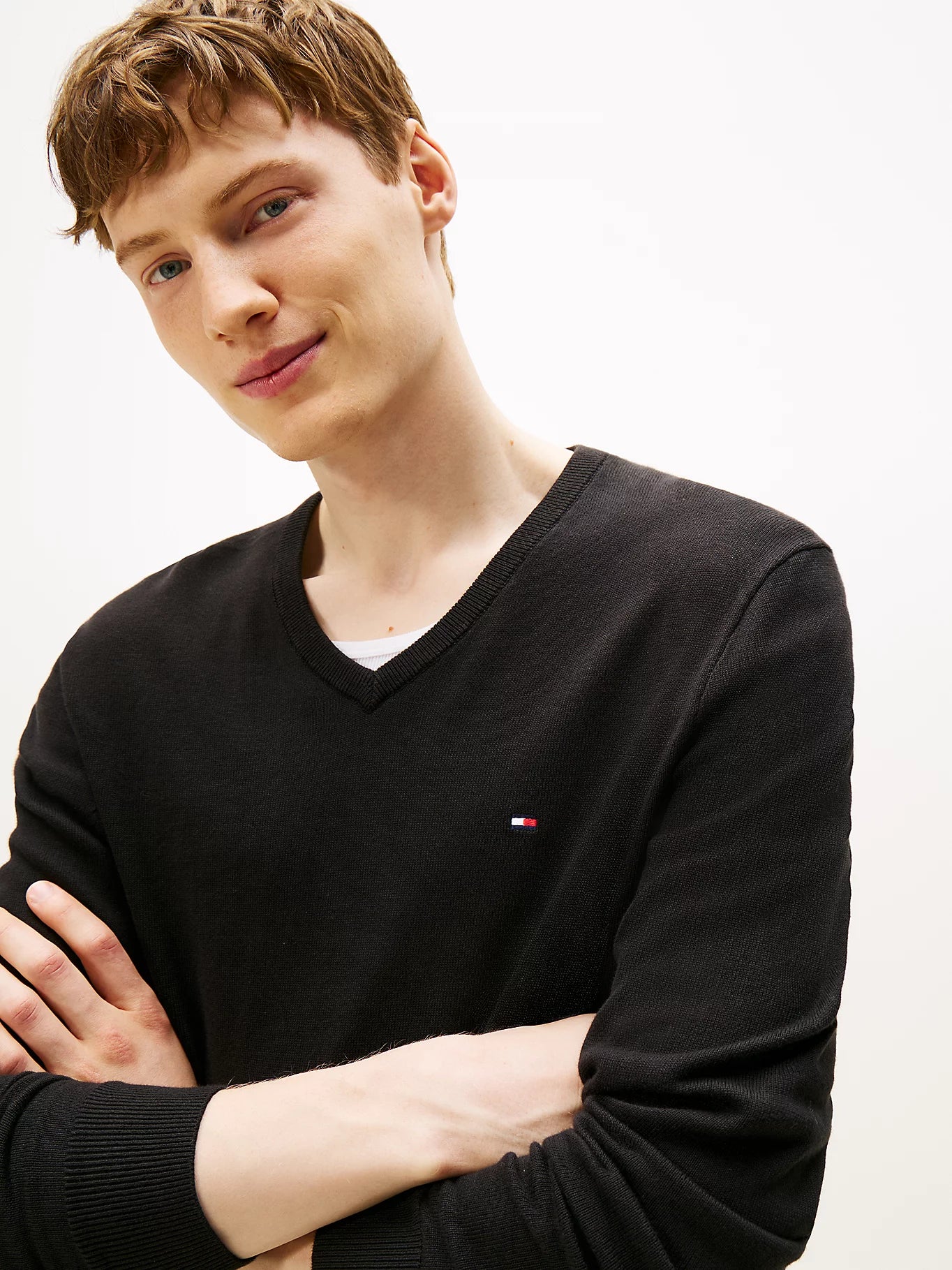 Pull Col V Tommy Hilfiger Noir 