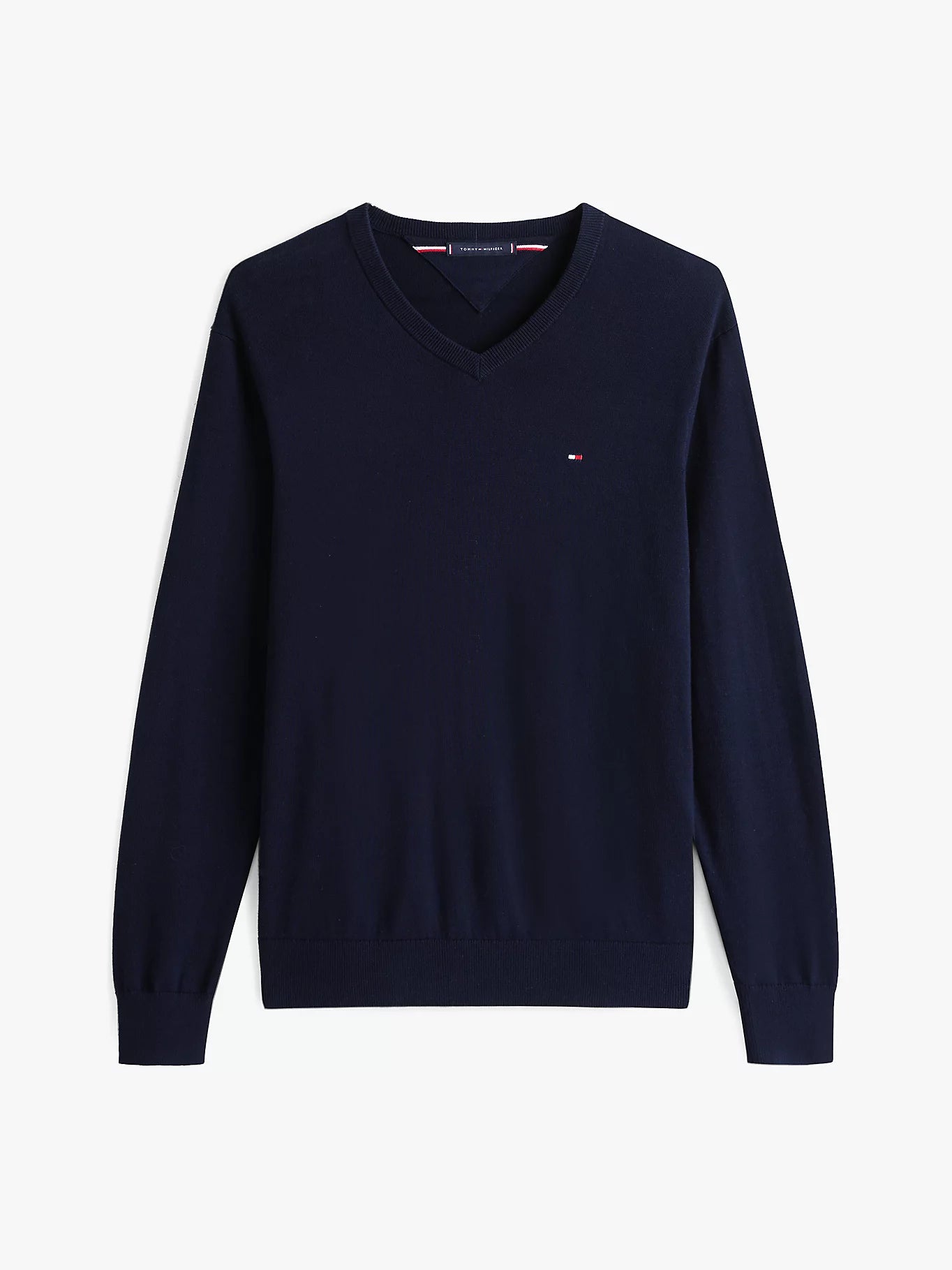 Pull Col V en conton Tommy Hilfiger Bleu Marine 