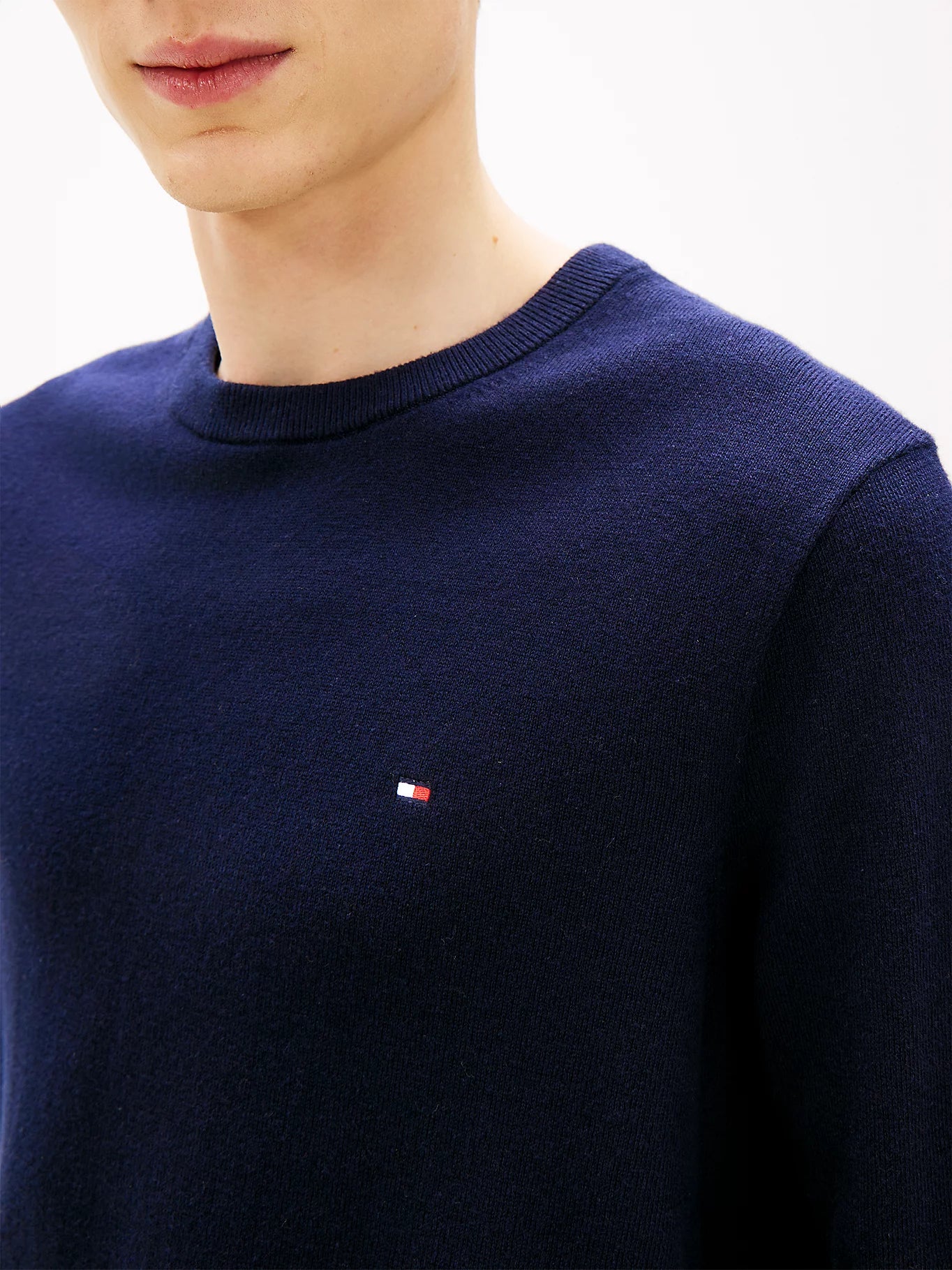 Pull Col O Bleu Marine Tommy Hilfiger 