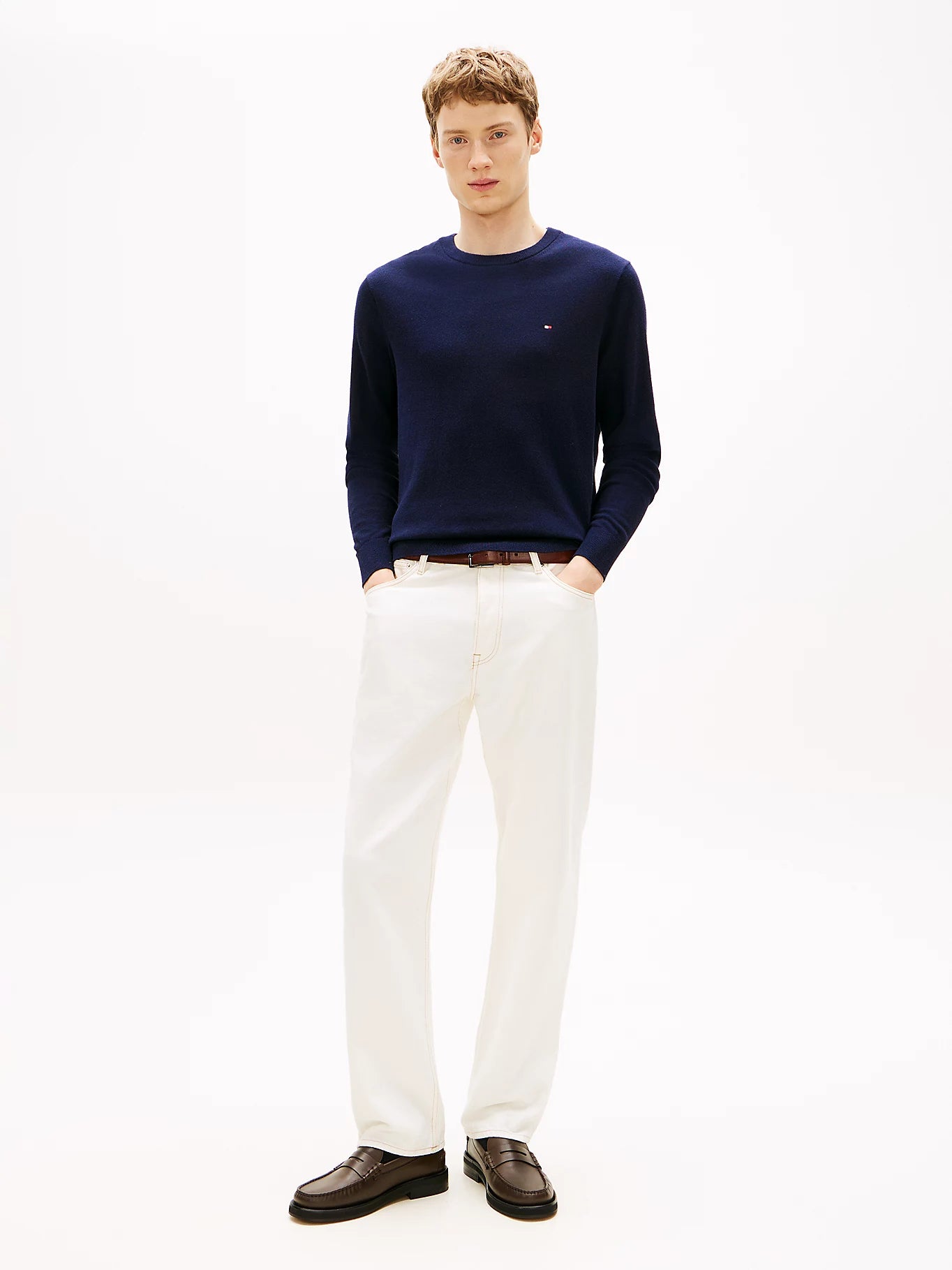 Pull Col O Bleu Marine Tommy Hilfiger 