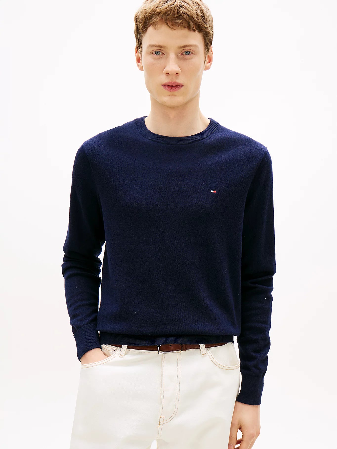 Pull Col O Bleu Marine Tommy Hilfiger 