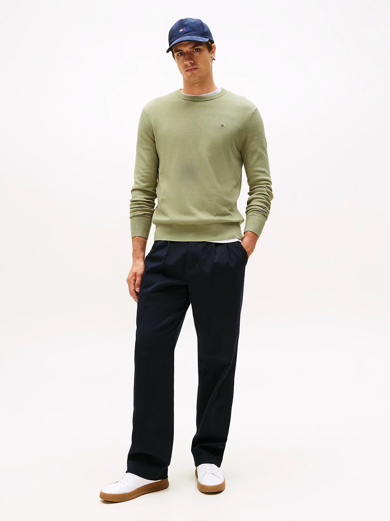 Pull Col O Tommy Hilfiger Vert clair 