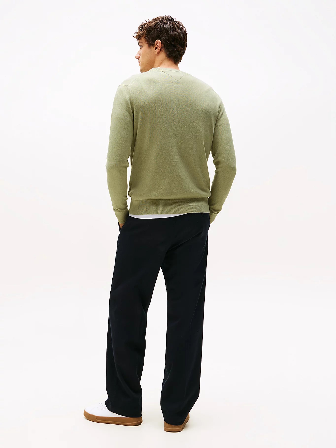 Pull Col O Tommy Hilfiger Vert clair 