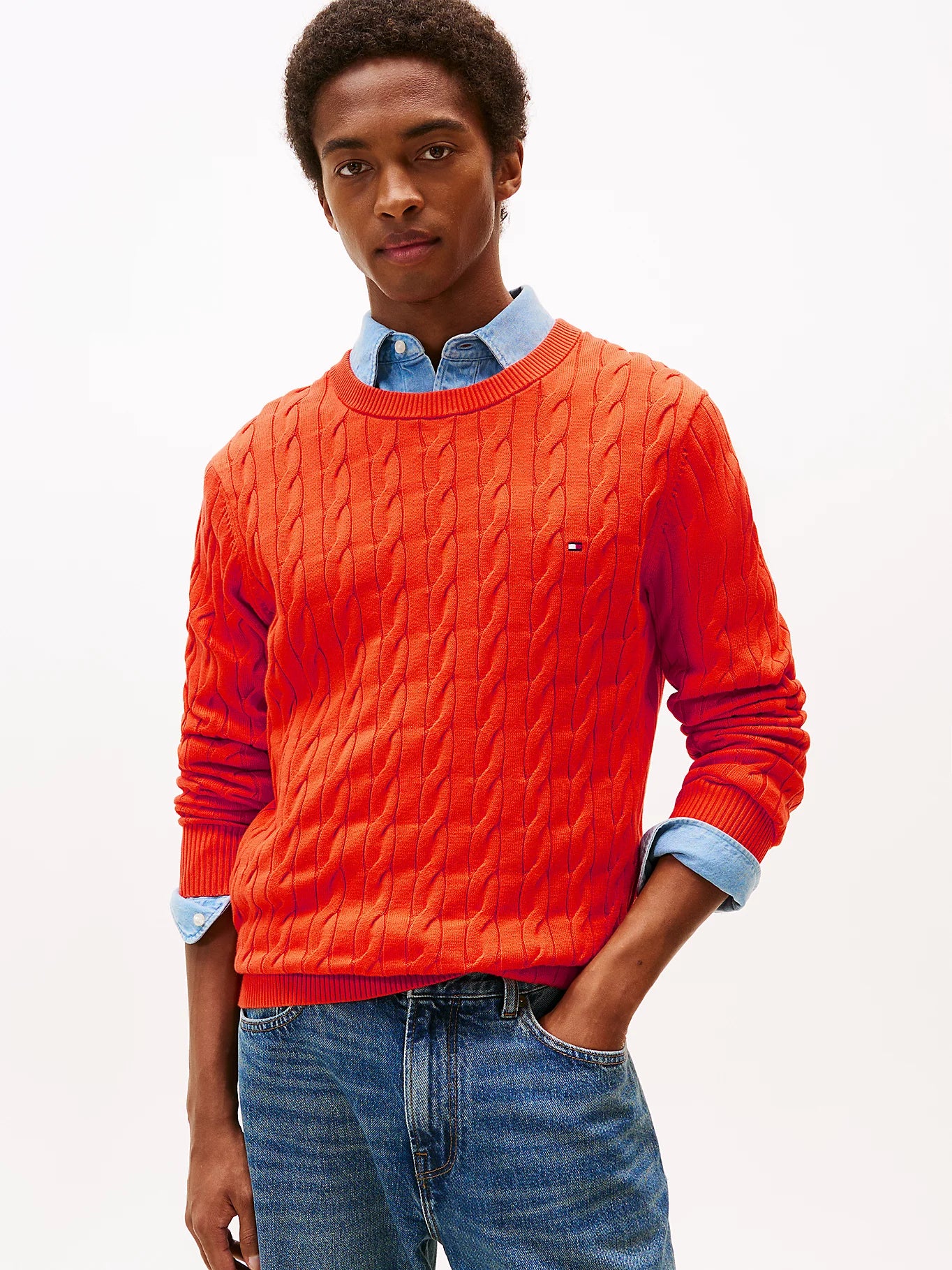 Pull torsadé Tommy Hilfiger homme