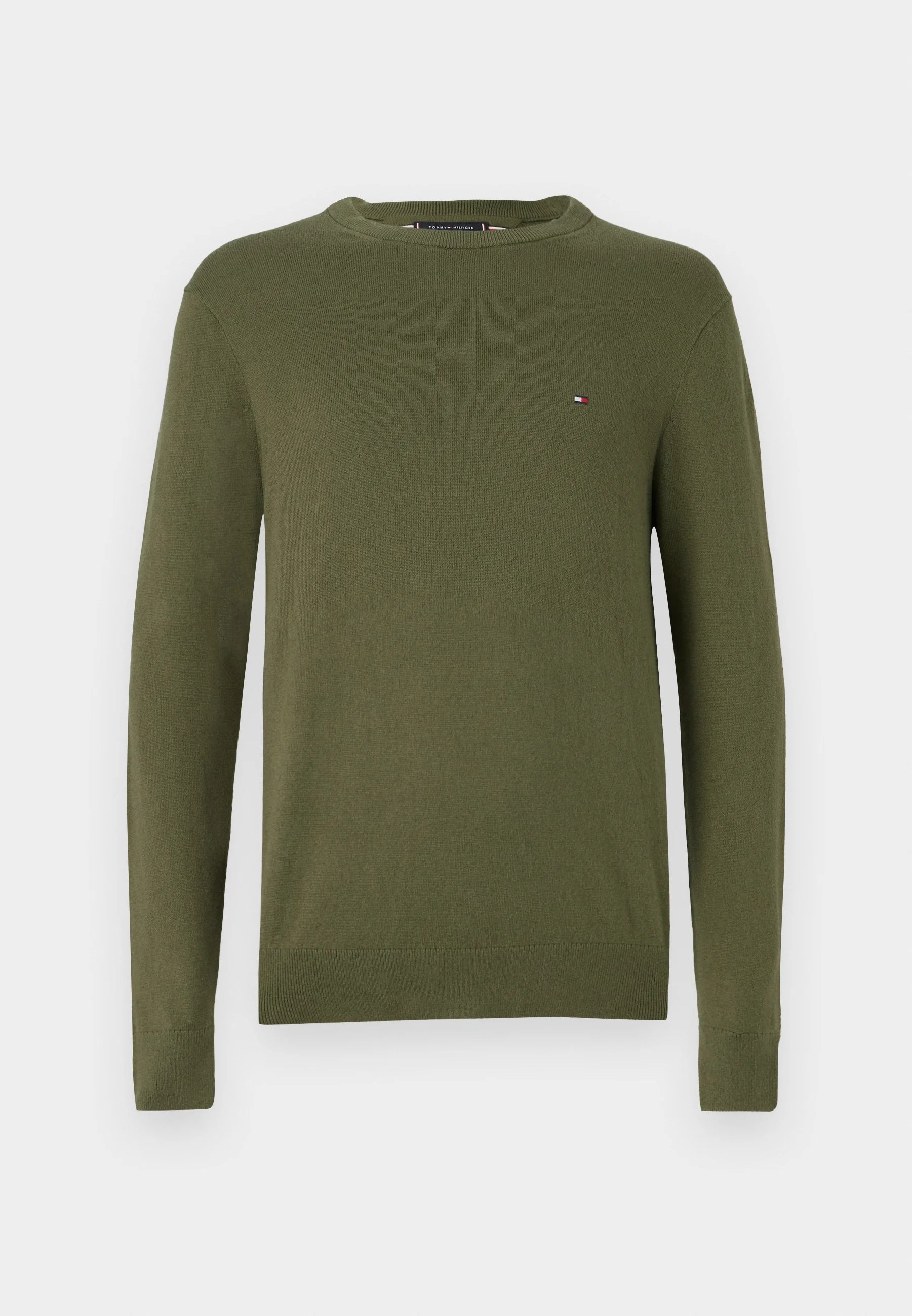 Pull col rond vert army Tommy Hilfiger homme – Style casual premium, toutes tailles