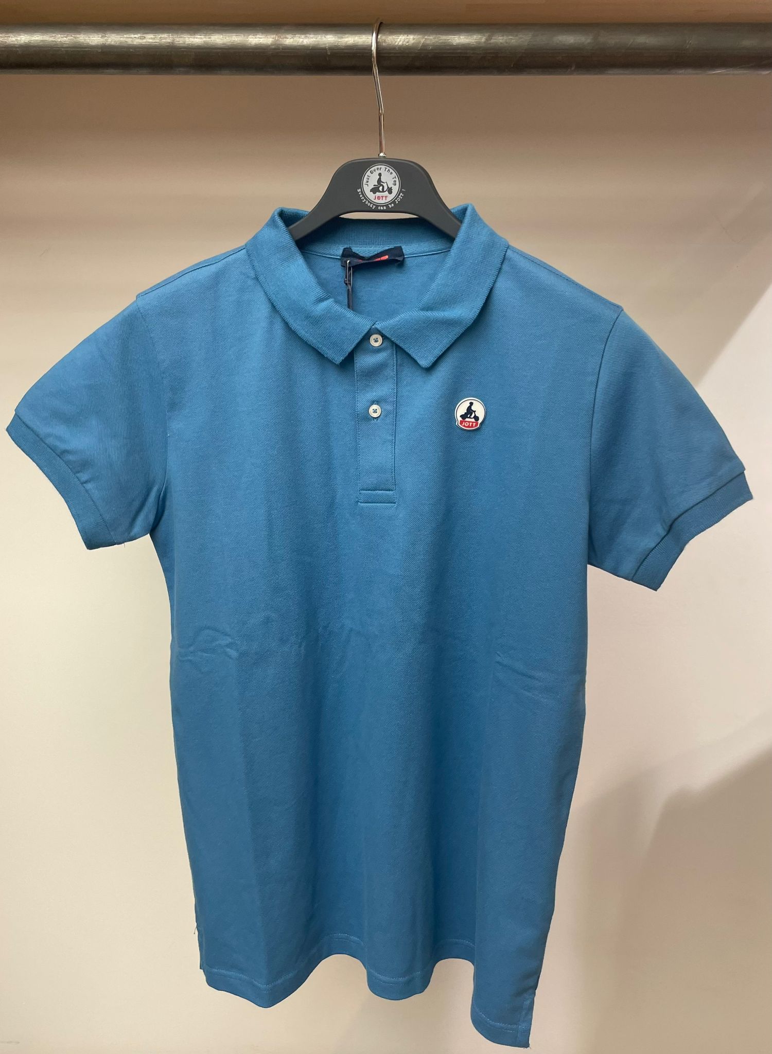 Polo bleu bleu jeans - Polo enfant mixte piqué de coton