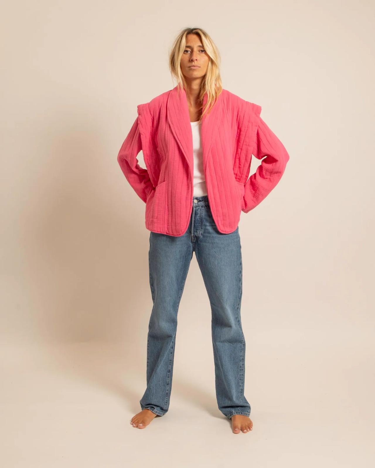 Kimono San Francisco Rose - Kimono Aokyanos matelassé femme