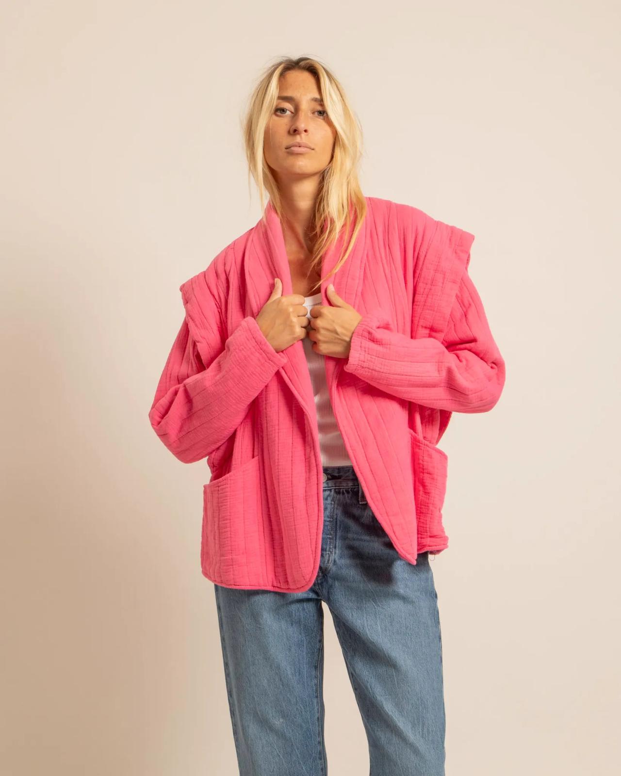 Kimono San Francisco Rose - Kimono Aokyanos matelassé femme