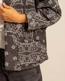 Kimono Chicago anthracite - Kimono bandana femme manches longues fabrication italienne