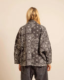 Kimono Chicago anthracite - Kimono bandana femme manches longues fabrication italienne