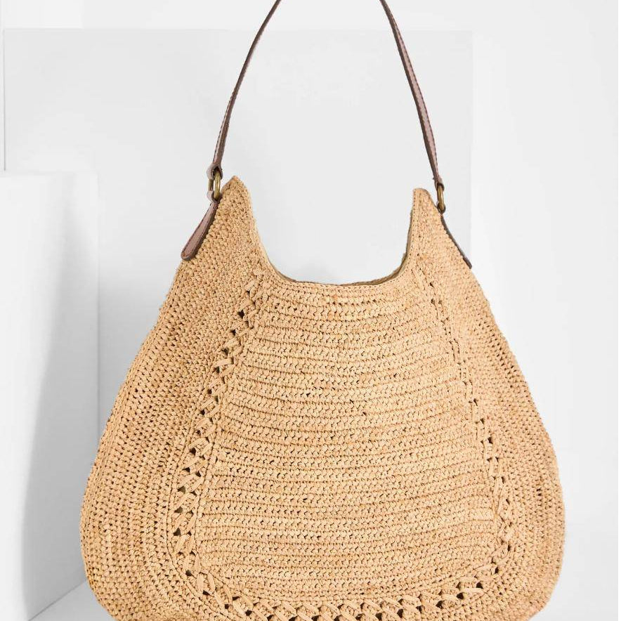 Sac Hobo Raphia Naturel Artisanal - Meva Tea Madagascar